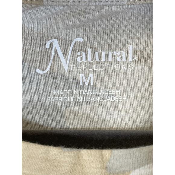 Natural Reflections Shirt Womens Medium Beige Tan Camo Crewneck Bass Pro Shops - Picture 6 of 9